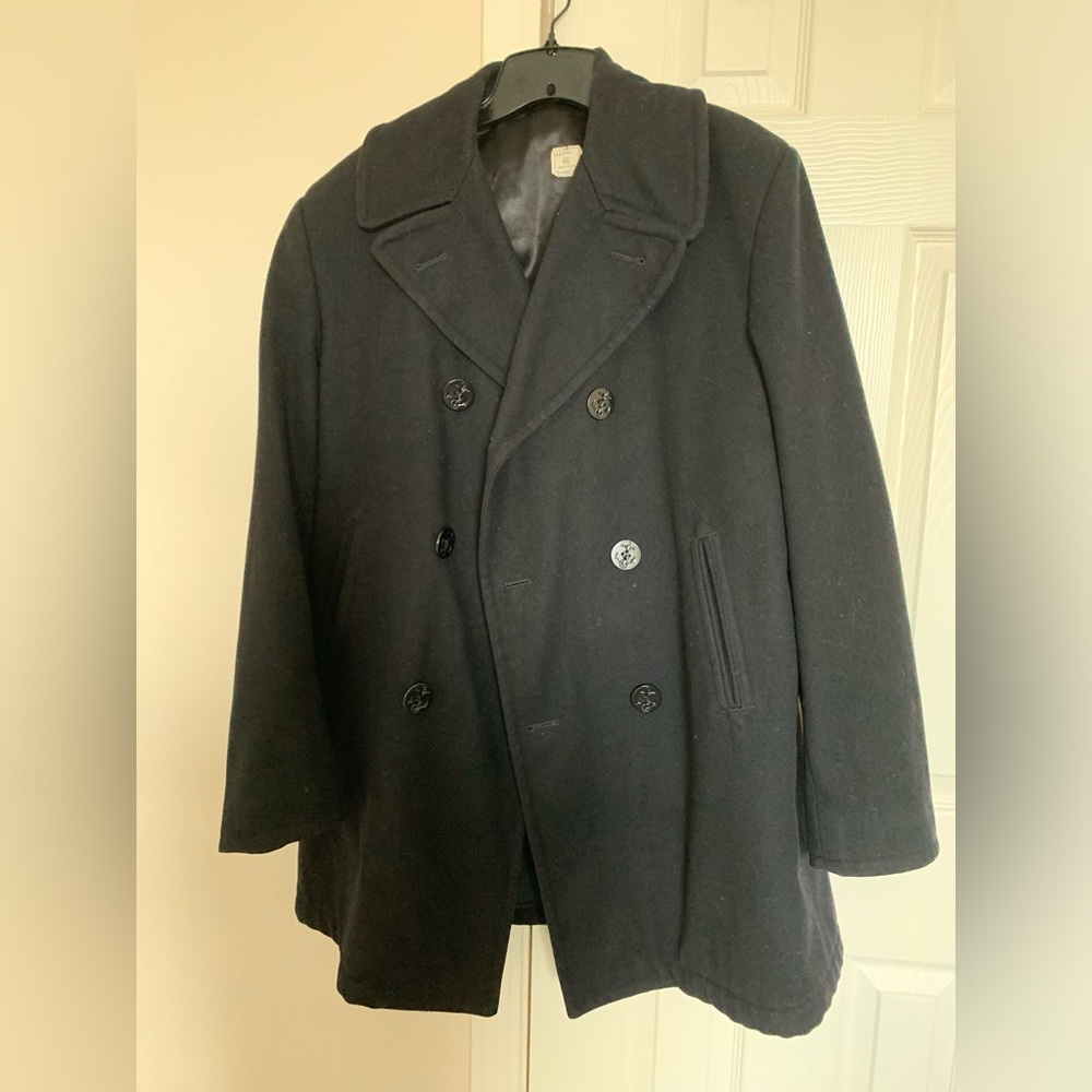 Black Navy Peacoat 44L
